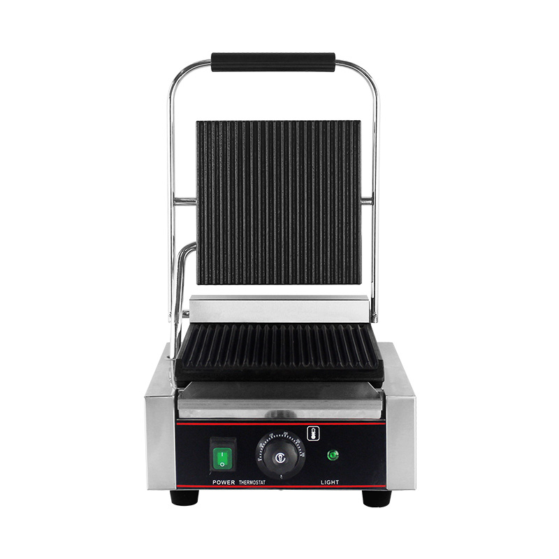 ماكينة شواء بانيني كهربائية تجارية من الفولاذ المقاوم للصدأ للمطبخ